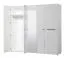 Armadio a battente Bogati 01 | Bianco lucido con specchio | 4 ante, 7 scomparti, 2 barre appendiabiti | 206 x 223,5 x 55,5 cm