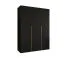 Armadio nero con ante battenti "Eiger" 19 | Maniglie oro | 3 ante | 2 scomparti | Soft-Close | 150 cm