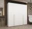 Armadio 4 ante battenti bianco "Eiger" 27 | Maniglie oro | 2 scomparti | 2 barre appendiabiti | Soft-Close | 2 m larghezza