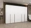 Armadio 6 ante battenti bianco | Maniglie nere | 4 scomparti | 4 barre appendiabiti | 3 m larghezza | Sistema Soft-Close