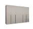 Armadio a sei ante battenti Eiger 53 | Color cashmere | Maniglie nere | 4 scomparti | 4 barre appendiabiti | 3 m larghezza | Sistema Soft-Close