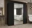 Armadio Eiger 83 nero | 2 ante a specchio | Sistema Soft-Close | 2 m larghezza | 2 scomparti e barre appendiabiti
