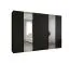 Armadio battente Eiger 105 nero | 2 ante a specchio | 4 scomparti | 4 barre appendiabiti | Soft-Close | 3 m