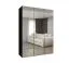 Armadio 3 ante specchio nero "Eiger" 129 | Maniglie oro | 2 barre appendiabiti | Sistema Soft-Close | 150 cm
