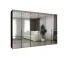Armadio battente Eiger 160 nero | 6 ante a specchio | Sistema Soft-Close | 3 m larghezza