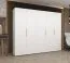 Armadio 5 ante battenti Korab 38 bianco | Maniglie oro | 3 scomparti | 3 appendiabiti | 2,5 m larghezza | Soft-Close
