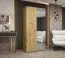 Armadio a battente Korab 57 | Rovere Artisan e anta specchio | Maniglie color cashmere | 1 m larghezza | Sistema Soft-Close