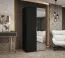 Armadio battente Korab 63 nero | Maniglie oro | Specchio integrato | 1 m larghezza | Sistema Soft-Close