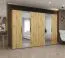 Armadio 3 metri rovere Artisan | Ante battenti e specchio | 4 scomparti | Maniglie nere | Soft-Close