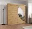 Armadio scorrevole Jorasses 17 | 1 anta specchio | 2 metri | Rovere Artisan | 10 scomparti | Guide alluminio