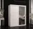 Armadio Liskamm 33 con anta a specchio | Bianco opaco | 200 x 150 x 62 cm | 5 scomparti | 2 barre appendiabiti