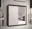 Armadio 10 scomparti Liskamm 39 | Nero opaco/Bianco opaco | 200x180x62 cm | Anta a specchio