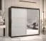 Armadio Liskamm 43 moderno | Nero opaco/Bianco opaco | Specchio integrato | 200 x 200 x 62 cm