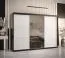 Armadio con anta a specchio Liskamm 47 | Nero opaco/Bianco opaco | 200 x 250 x 62 cm | Ampio spazio e stile moderno