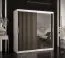 Armadio Balmenhorn 86 | 10 scomparti | Bianco opaco e nero opaco | Anta a specchio | 200 x 180 x 62 cm
