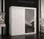 Armadio Balmenhorn 85 bianco opaco | 200 x 180 x 62 cm | Anta a specchio | 2 ante scorrevoli