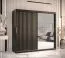 Armadio 10 scomparti Balmenhorn 92 nero opaco | 2 ante scorrevoli con specchio | 200x200x62 cm