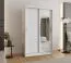 Armadio scorrevole Musala 06 bianco | 1 anta a specchio | 5 scomparti | 2 barre appendiabiti | 120 cm