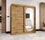 Armadio scorrevole Moldoveanu 13 | Rovere Artisan | 1,8 m larghezza | 10 scomparti | Specchio ovale