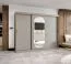 Armadio scorrevole 2,5 m cashmere | Specchio ovale | 10 scomparti | 2 barre appendiabiti | Moldoveanu 24