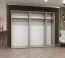 Armadio guardaroba 2,5 m | Rovere Artisan | 2 ante a specchio | 3 scomparti | Maniglie nere | Eiger 89