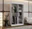 Armadio | Bianco opaco | 1 anta a specchio | 120 x 62 x 200 cm | 2 aste appendiabiti | Dettagli moderni | 5 scomparti | Sistemi di scorrimento affidabili
