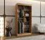 Armadio scorrevole 1 m | Rovere Artisan | 1 anta specchio | 5 scomparti | 2 barre appendiabiti