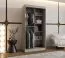 Armadio scorrevole Signalkuppe 04 | Cashmere | 1 anta specchio | 5 scomparti | 2 barre appendiabiti | 1 m