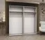 Armadio battente Korab 84 nero | 2 ante, 2 scomparti, 2 barre appendiabiti | Maniglie color cashmere | Soft-Close | Larghezza 2 m