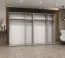 Armadio 3 metri rovere Artisan | Ante battenti e specchio | 4 scomparti | Maniglie nere | Soft-Close