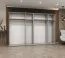 Armadio a battente "Korab" 158 | 6 ante a specchio | Sistema Soft-Close | Bianco | 3 metri larghezza