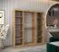 Armadio scorrevole Aletschhorn 13 | 1 anta a specchio | Rovere Artisan | 1,8 m | 10 scomparti | 2 barre appendiabiti