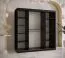 Armadio 10 scomparti Liskamm 39 | Nero opaco/Bianco opaco | 200x180x62 cm | Anta a specchio