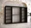 Armadio 3 ante scorrevoli nero opaco Balmenhorn 72 | 10 scomparti | 2 barre appendiabiti | 200x250x62 cm