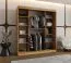 Armadio scorrevole Moldoveanu 13 | Rovere Artisan | 1,8 m larghezza | 10 scomparti | Specchio ovale