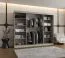 Armadio scorrevole 2,5 m cashmere | Specchio ovale | 10 scomparti | 2 barre appendiabiti | Moldoveanu 24