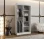 Armadio scorrevole Bernina 02 bianco | 5 scomparti | Specchio integrato | 2 barre appendiabiti | 1 metro