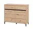 Cassettiera "Lapovo" 06, color rovere Artisan, gambe nere, 2 ante a battente, 2 cassetti, 4 scomparti, bordi in ABS, 106 x 40 x 90 cm