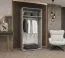 Armadio battente Eiger 117 nero | 1 scomparto | barra appendiabiti | maniglie cashmere | Soft-Close | 1 m