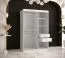 Armadio moderno con anta a specchio Balmenhorn 78 | Bianco opaco e nero opaco | 200 x 120 x 62 cm | 5 scomparti e 2 barre appendiabiti