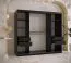 Armadio 10 scomparti Balmenhorn 92 nero opaco | 2 ante scorrevoli con specchio | 200x200x62 cm