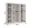 Armadio ad ante scorrevoli "Dero" 04, bianco opaco, 2 ante di cui 1 a specchio, 10 scomparti, 2 barre appendiabiti, 180 x 62 x 200 cm