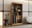 Armadio scorrevole 1 m | Rovere Artisan | 1 anta specchio | 5 scomparti | 2 barre appendiabiti