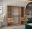 Armadio scorrevole Jorasses 17 | 1 anta specchio | 2 metri | Rovere Artisan | 10 scomparti | Guide alluminio