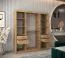 Armadio scorrevole Aletschhorn 13 | 1 anta a specchio | Rovere Artisan | 1,8 m | 10 scomparti | 2 barre appendiabiti