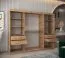 Armadio scorrevole Aletschhorn 21 | 2 ante a specchio | Rovere Artisan | 2,5m | 10 scomparti | 2 barre | Binari in alluminio