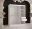 Armadio Liskamm 33 con anta a specchio | Bianco opaco | 200 x 150 x 62 cm | 5 scomparti | 2 barre appendiabiti