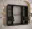 Armadio Liskamm 43 moderno | Nero opaco/Bianco opaco | Specchio integrato | 200 x 200 x 62 cm