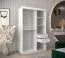 Armadio scorrevole Musala 06 bianco | 1 anta a specchio | 5 scomparti | 2 barre appendiabiti | 120 cm