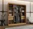 Armadio scorrevole Moldoveanu 13 | Rovere Artisan | 1,8 m larghezza | 10 scomparti | Specchio ovale